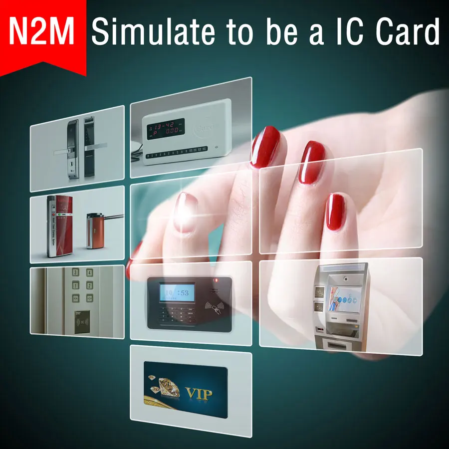 

NFC Lock Smart Nail Sticker Decal Christmas 3D Design for N2F Private Screen Protector N2M Simulate IC card with False Nail Tip