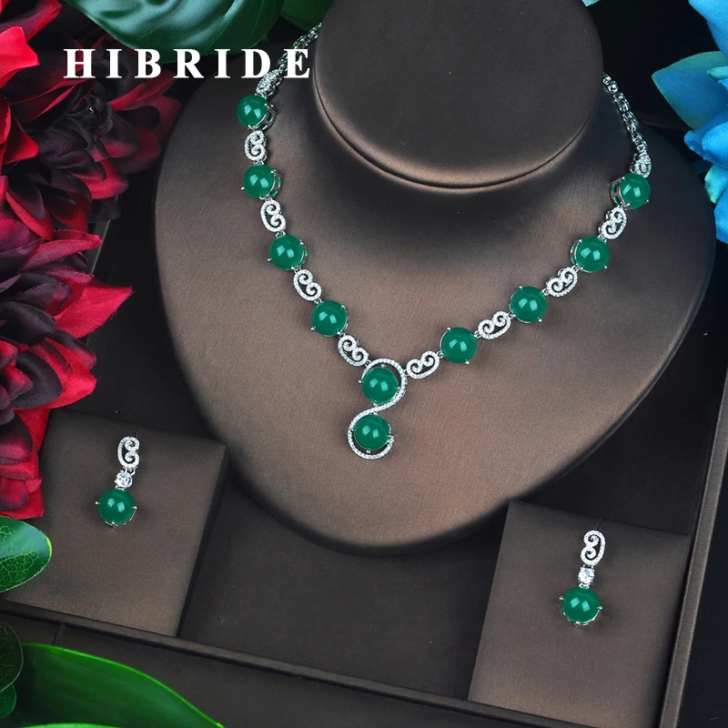 Роскошный Новый Зеленый Стразы HIBRIDE в бразильском стиле Свадебные Ювелирные