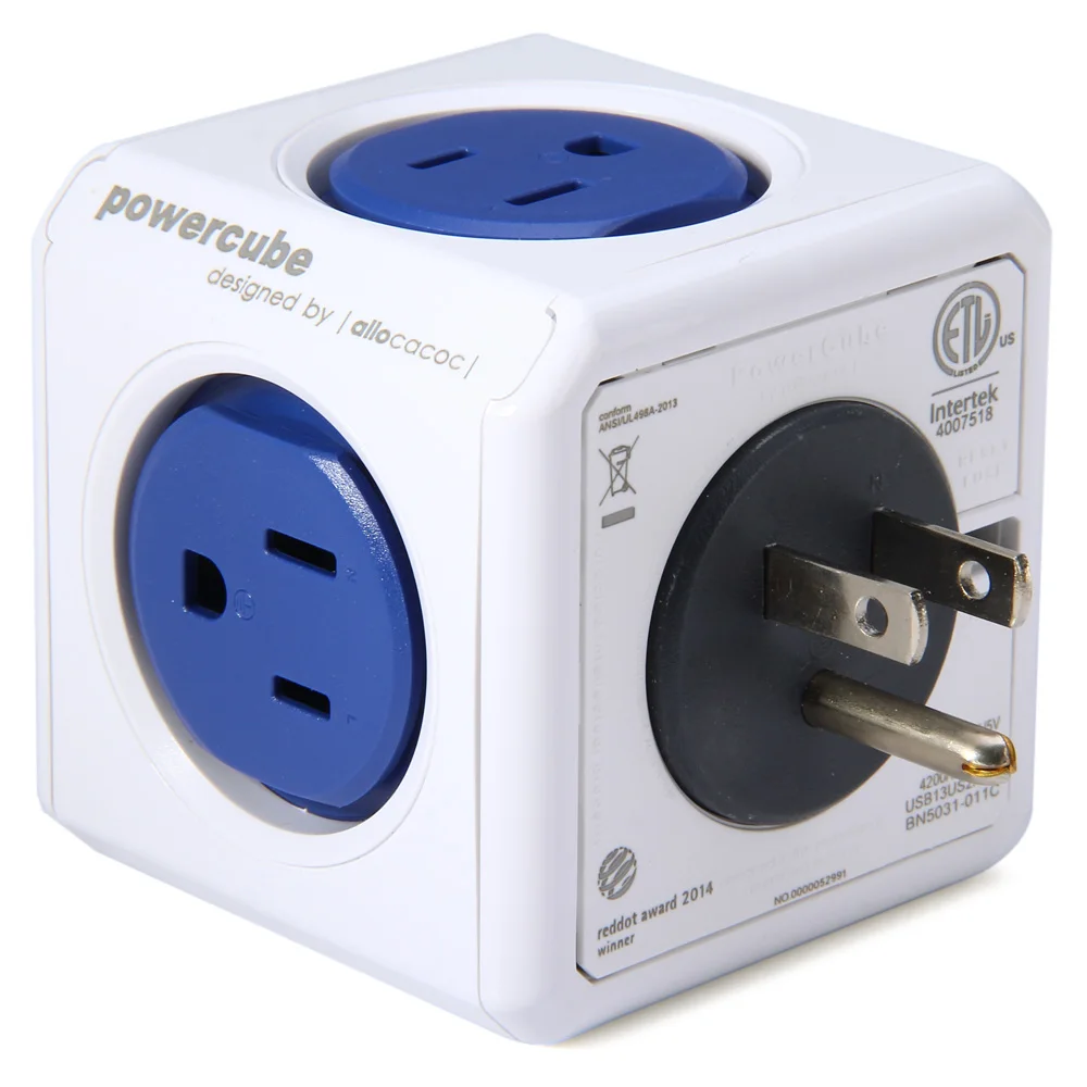 [New Version] Travel Adapter 4 Outlets Dual USB Port Surge Protector