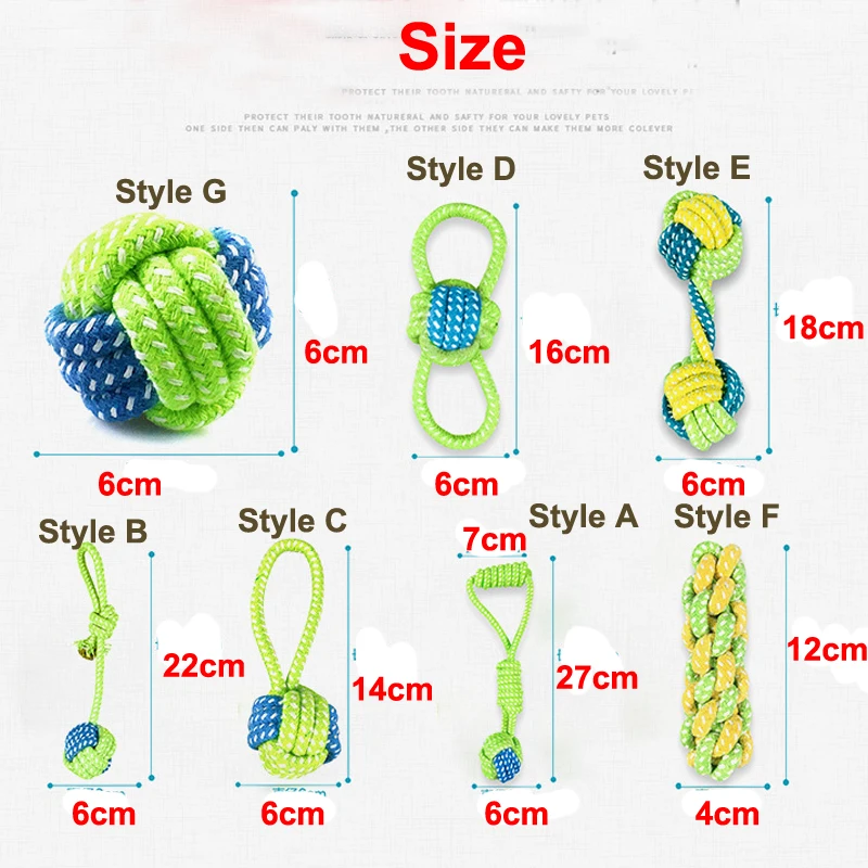 США 7 шт. оплетка хлопчатобумажный канат Животные Собака интерактивная игрушка для собаки жевание дрессировка кусания играть
