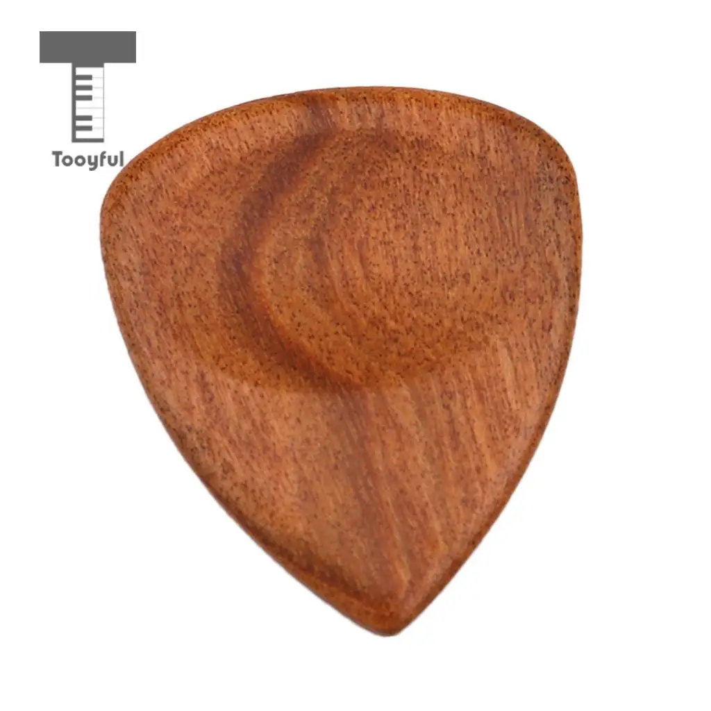 Smooth Wooden Guitar Pick Plectrums Heart Shape + Storage Case Bag for Acoustic Electric Guitar