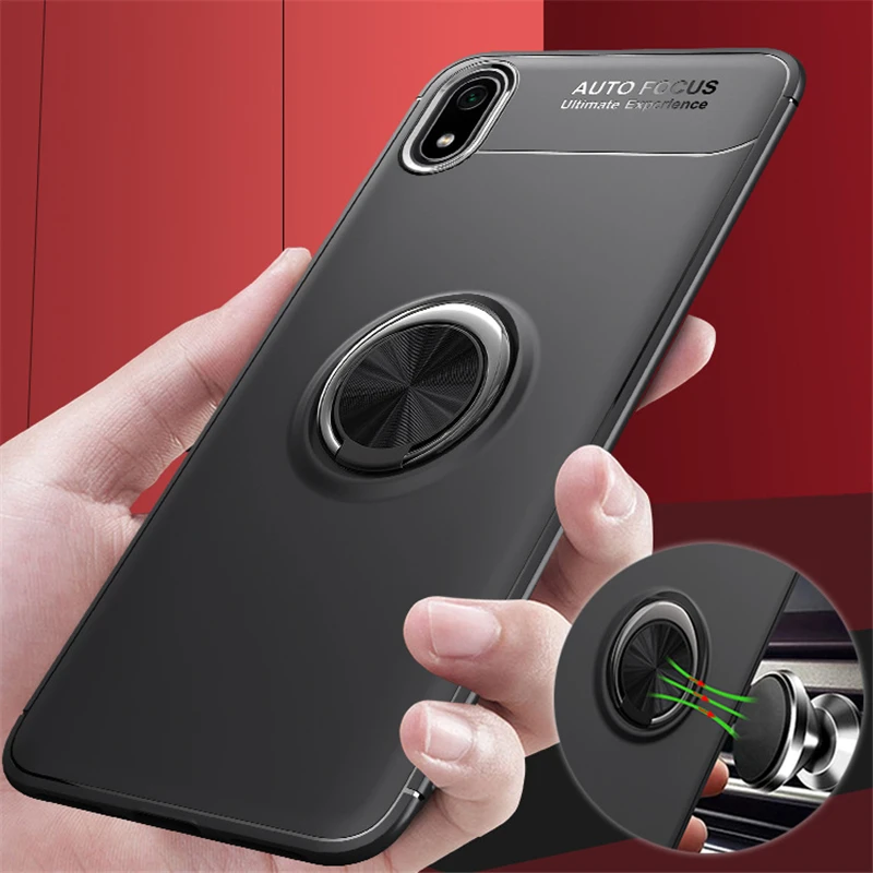 Противоударный мягкий силиконовый чехол-накладка для Xiaomi Redmi 7A с металлическим