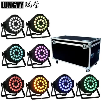 

Free Shipping 8pcs/lot With Fligh Case 24*18W RGBWA UV 6In1 Led Par Light Indoor Decorate Light For Indoor Lights Show Disco Dj