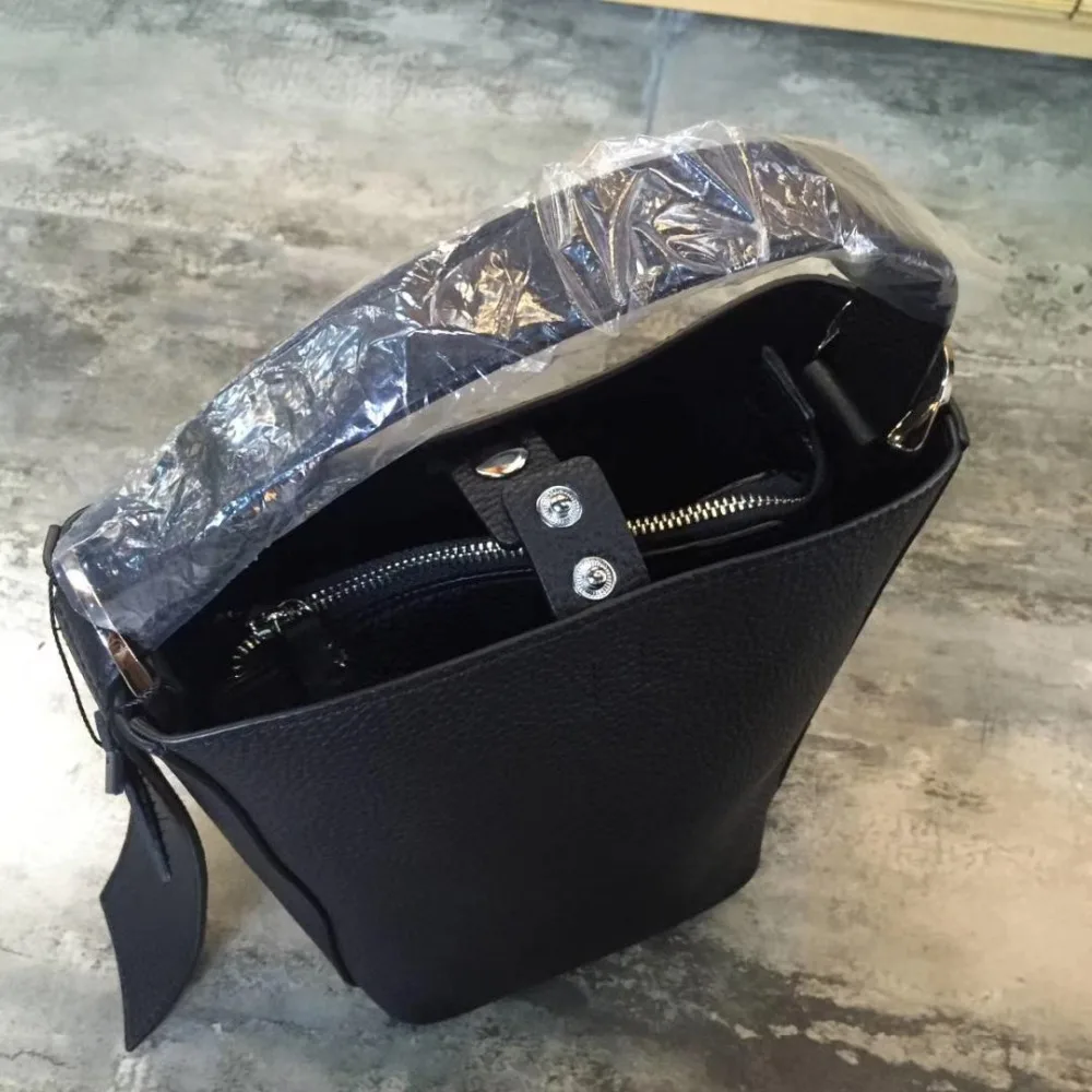 Summer Bucket Bag Women Genuine Leather Handbags Fashion Small Shoulder Bags For Ladies Crossbody Bag Female Luxury Designer Bag