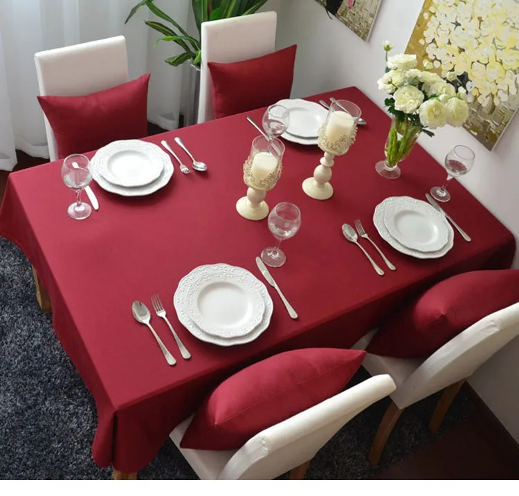 Европа минималистский чистый красный Рождество скатерть для стола скатерть посуда Свадебная вечеринка для ресторанов и банкетов домашний текстиль