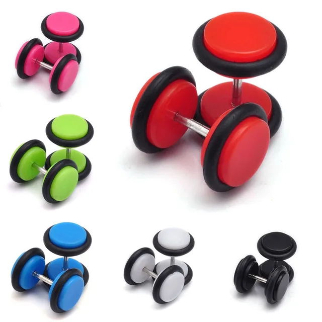 PINKSEE 2Pcs Stainless Steel Fake Cheater Ear Plug Gauge Illusion Women ...