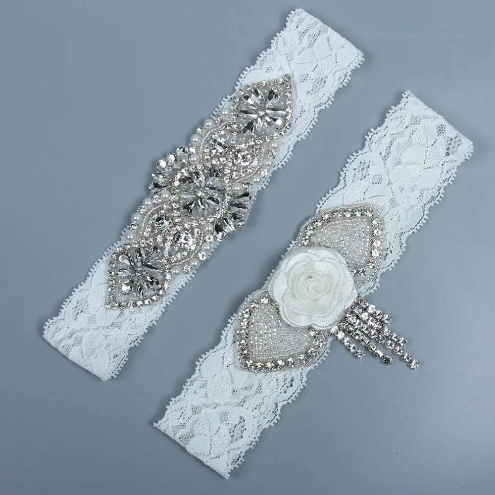 Light Turquoise Blue Wedding Garter Set, Lt. Turquoise Garter, Bling
