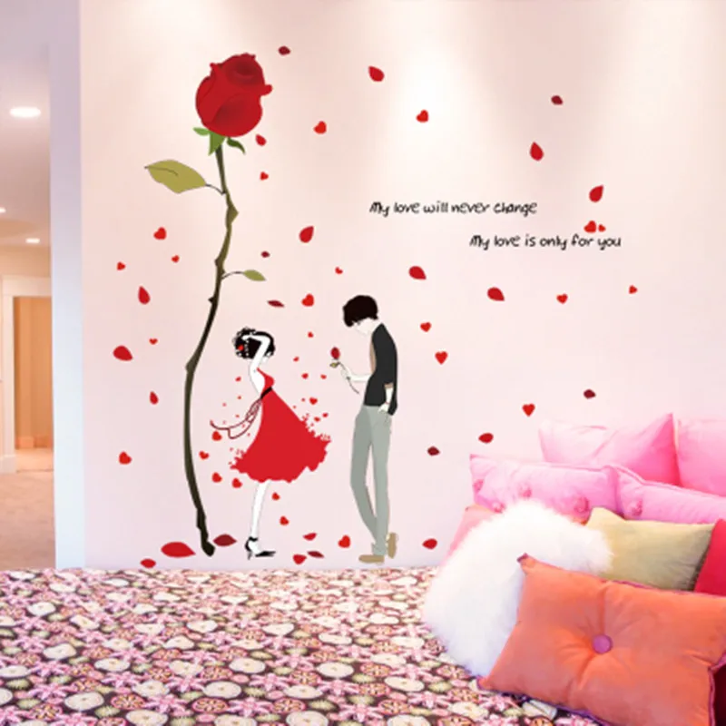 

Flowers sweet and romantic bedroom adornment wall paper stickers The sitting room wall stickers wall stick glue