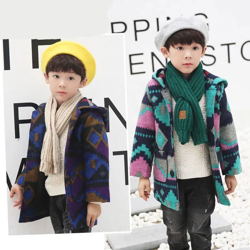 Wool Coat For Boys Woolen Outerwear Boys Winter Jacket Children Clothing 2018 Single-breasted Wool Coat Child Boys Winter Coats
