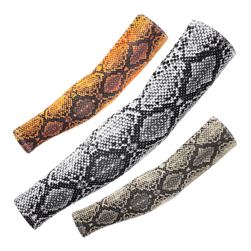 

Arm Sleeves Snakeskin Sun Protection Cycling Sleeves Sports Running Oversleeve Bow For Shooting Swimwear Women Sleeves For Arm