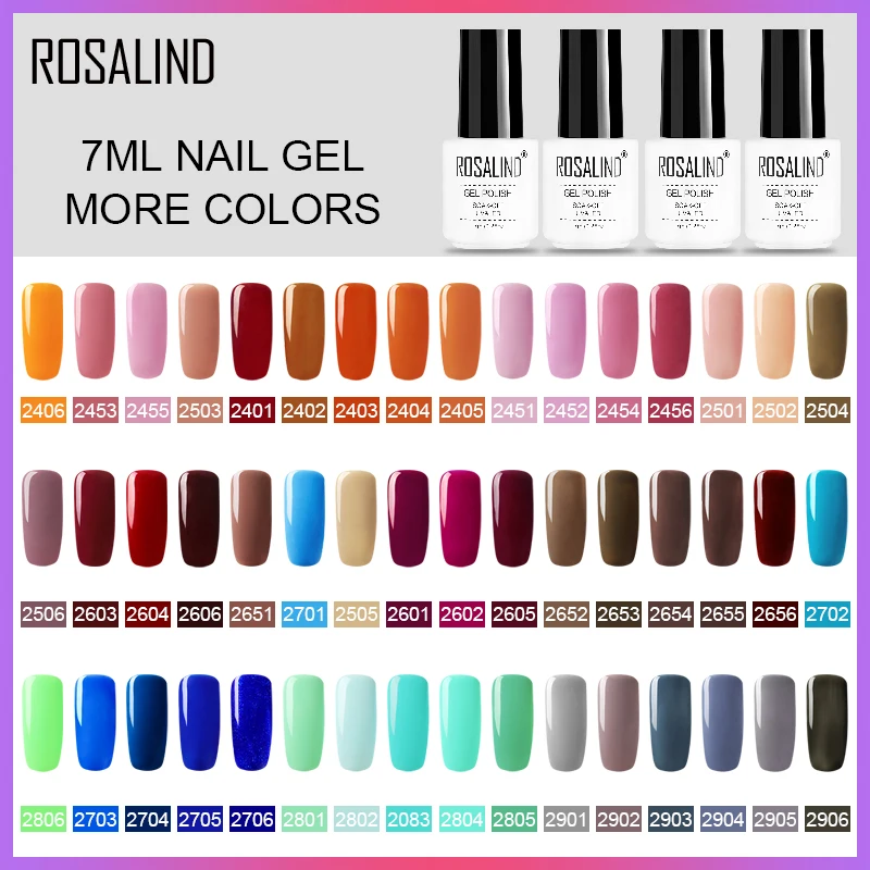 

ROSALIND 7ML UV Gel Nail Polish Semi Permanent enamel Nails Art Design Prime UV LED Acrylic for Off gellak White Gel Varnish