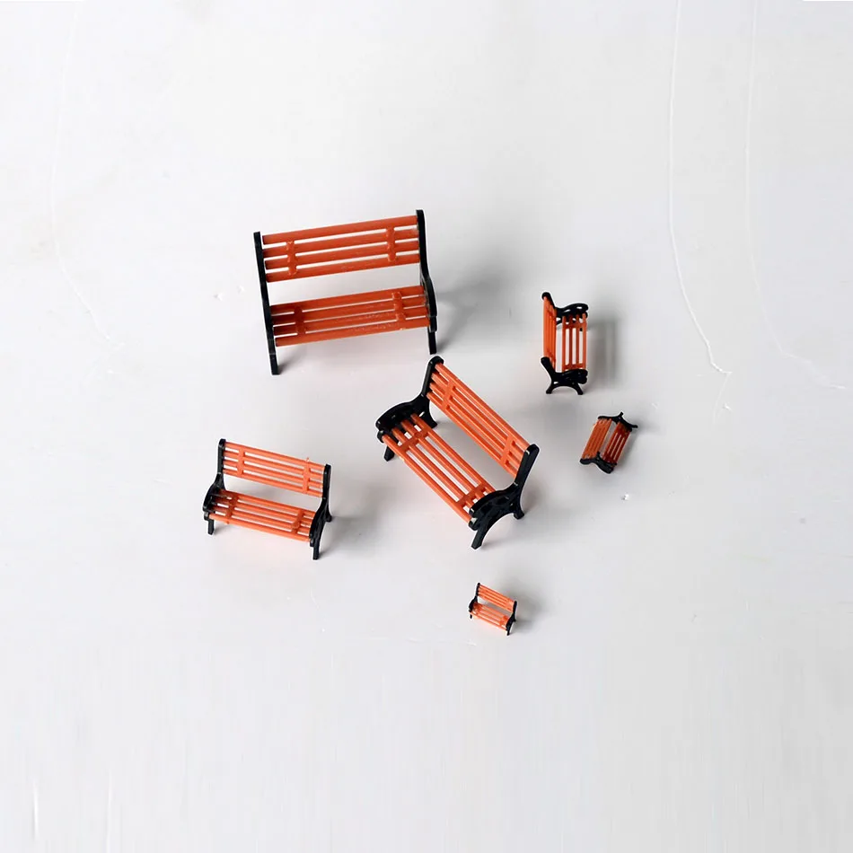 HO N OO SCALE Model Chair For Garden Platform Park Street Seats Architectural Train Making Bench Chair Diorama Layout Plastic