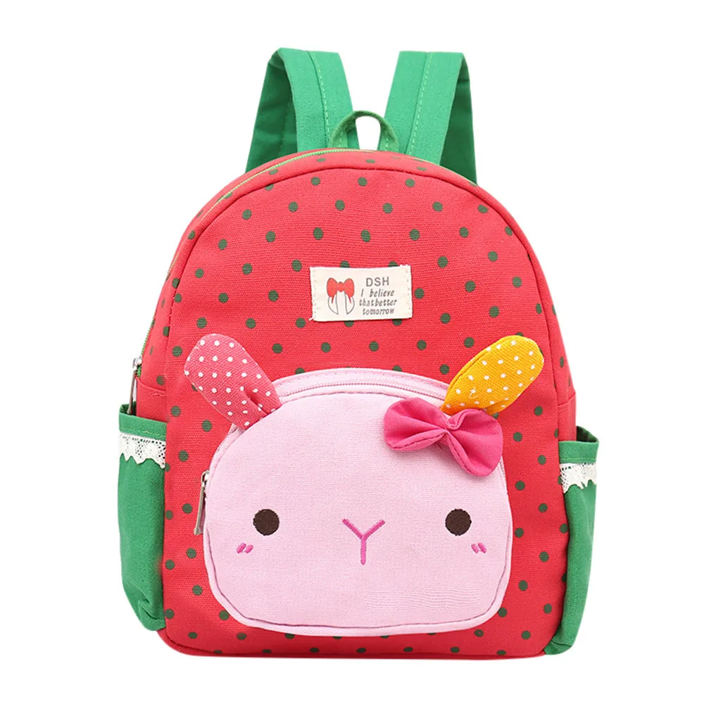 Children Baby Girls Boys Kids Cartoon Rabbit Animal Shape Backpack Toddler School Bag Zipper