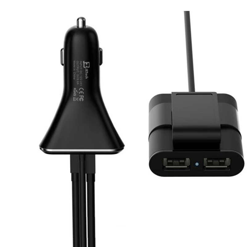 INGMAYA 4 порта USB Автомобильное зарядное устройство 48 Вт 5V9.6A диски 6FT кабель для