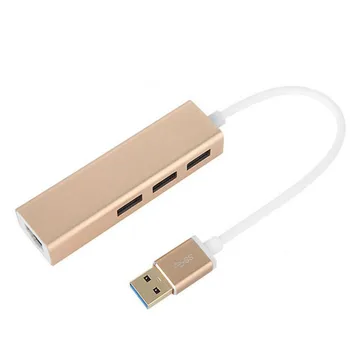 

Free shipping Aluminum alloy USB3.0 Gigabit LAN with three HUB usb to rj45 external wired LAN HUB hub