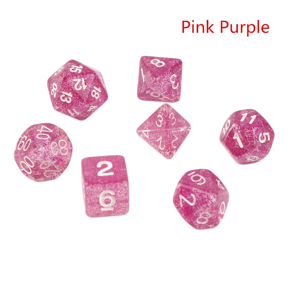 

7pcs/Set Acrylic Games Multi Sides Dice D4 D6 D8 D10 D12 D20 Gaming Dices multiple Colour A perfect gift for game lovers new