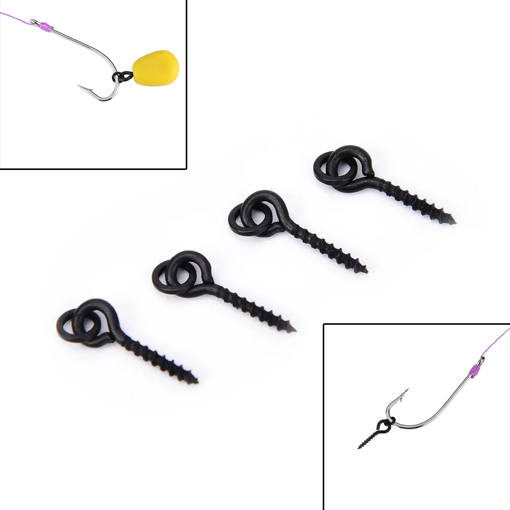 

10PC Carp Fishing Bait Screw Steel Fishing Pop Up Pegs Hook Bait Stopper Bait Screws With Link Loop Terminal Fishing Accessories