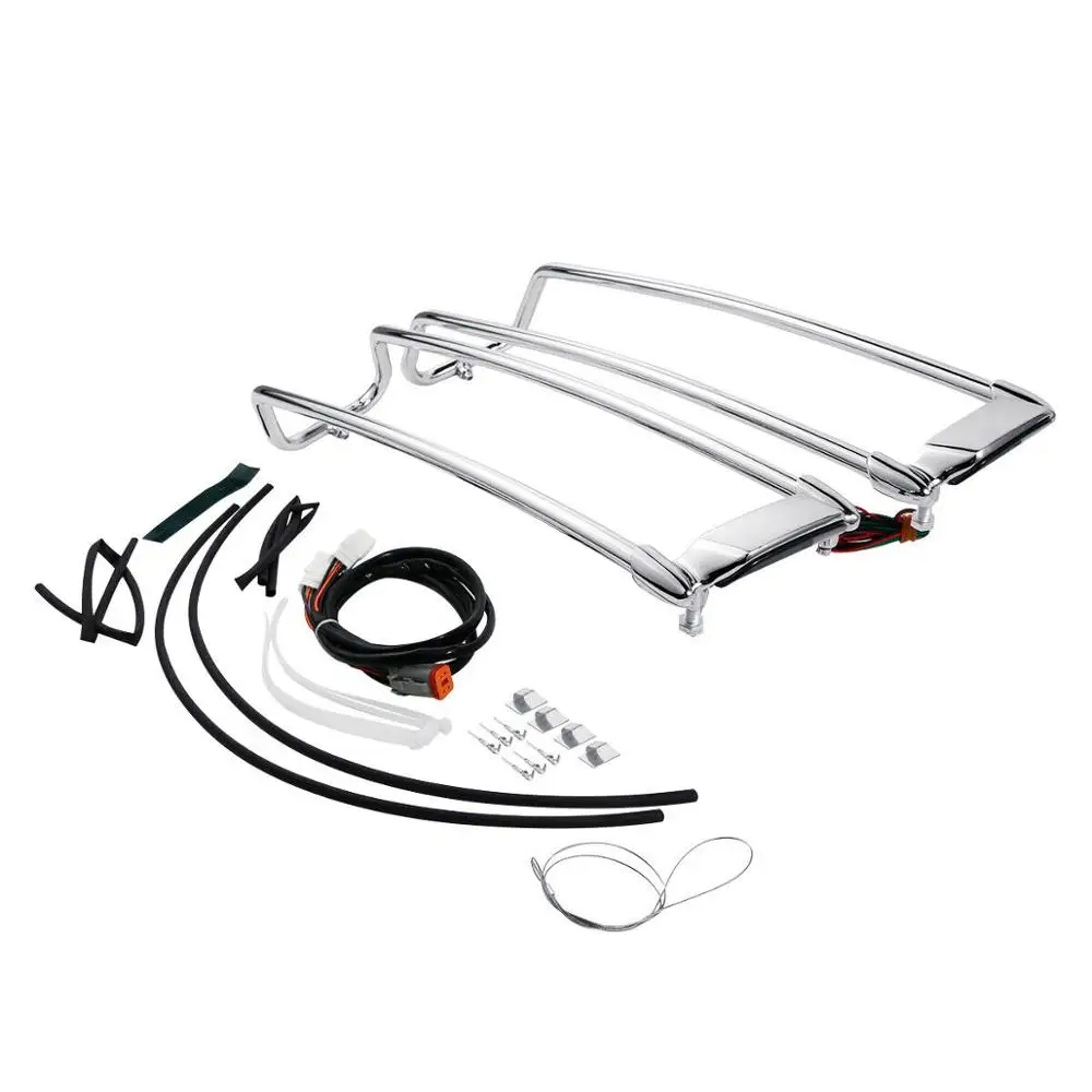 

TCMT Chrome Black Saddlebag Lid Top Rail For Harley Touring Road King Electra Street Glide FLHT FLHX 1994-2013