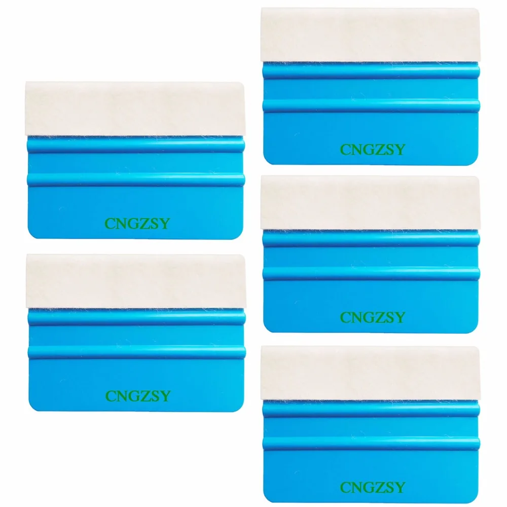 

CNGZSY 5pcs Vinyl Wrap Wool Scraper 3D Carbon Fiber Window Squeegee Car Sticker Install Cleaner Glass Water Wiper Tools 5A22