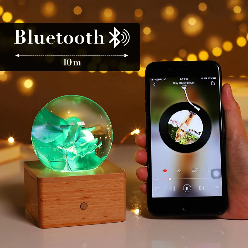Ночник для украшения стола хрустальный шар bluetooth колонка цветной светильник с