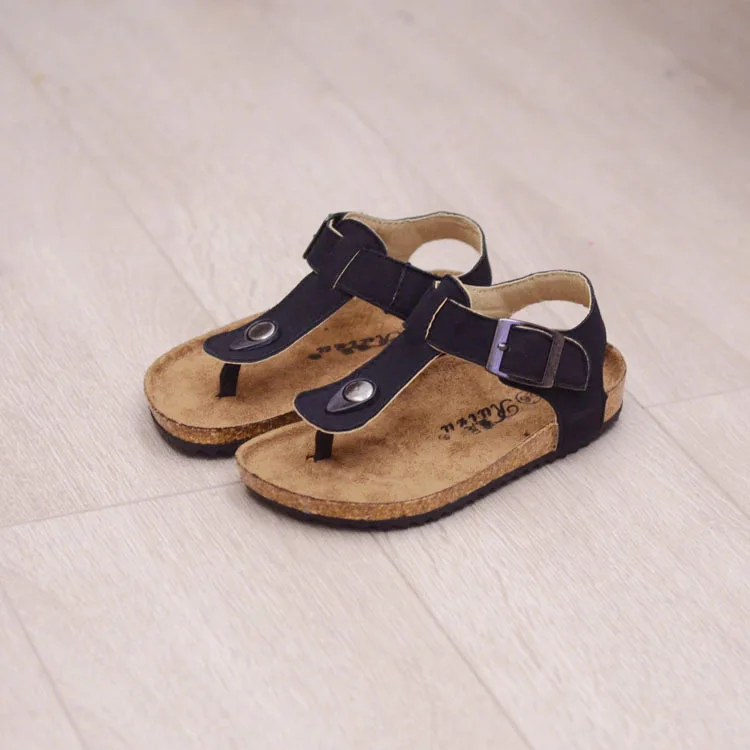 spring summer outdoor cork drag sandals flip word casual beach shoes children's bathroom shoes for boys girls