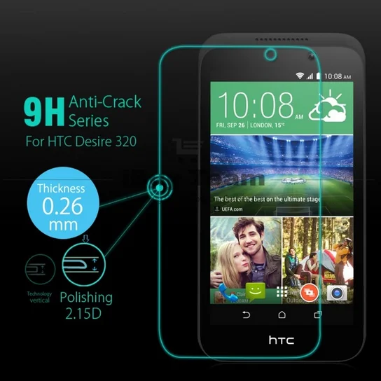 

For HTC Desire 320 Screen Protector Premium Tempered Glass For HTC Desire 320 D320 Protector 9H Toughened Protective Film Guard