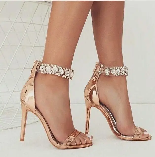 embellished ankle heels