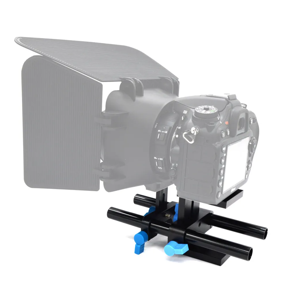 

Universal Aluminum 15mm Rail Rod Support System High Riser DSLR Camera Mount Baseplate Long with Screw Quick Shoe Plate 5.24