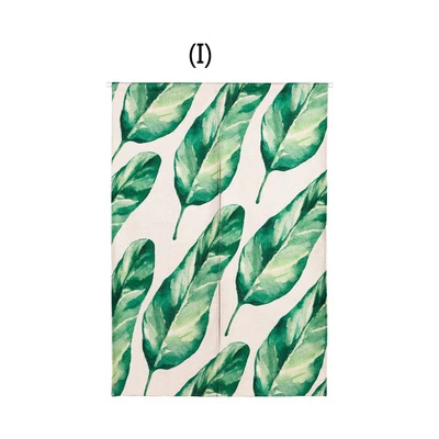 Новое белье Норен японский стиль двери шторы зеленый лист тропической пальмы Telopea monstera печатных гобелен 85x120 см/85x90 см - Цвет: I