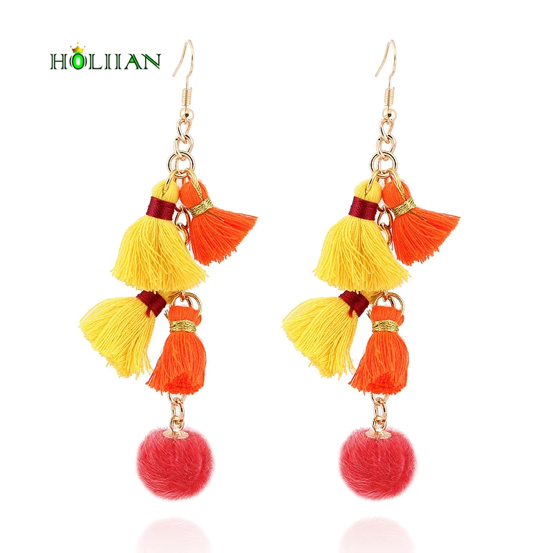 Buy New Design Bohemian statement Colorful Earrings Long tassel Earrings for