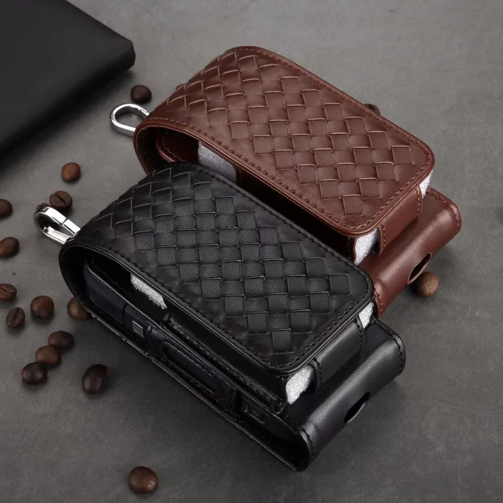 

Woven PU Leather Box Holder Storage Anti Scratch Full Protective Carrying Case for iQOS Electronic Cigarette Leather Case