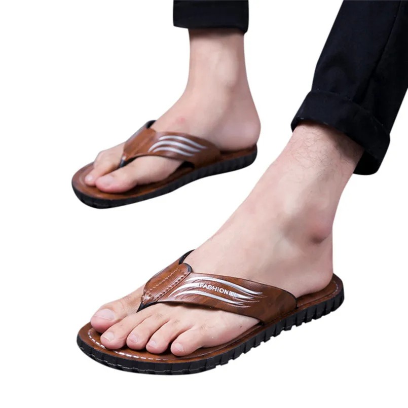 

Men Fashion Flip Flops Beach Soft Bottom Shoes Wild Comfortable Outdoor Slippers Shoes Mans footwear terlik kapcie Slides 40jy12