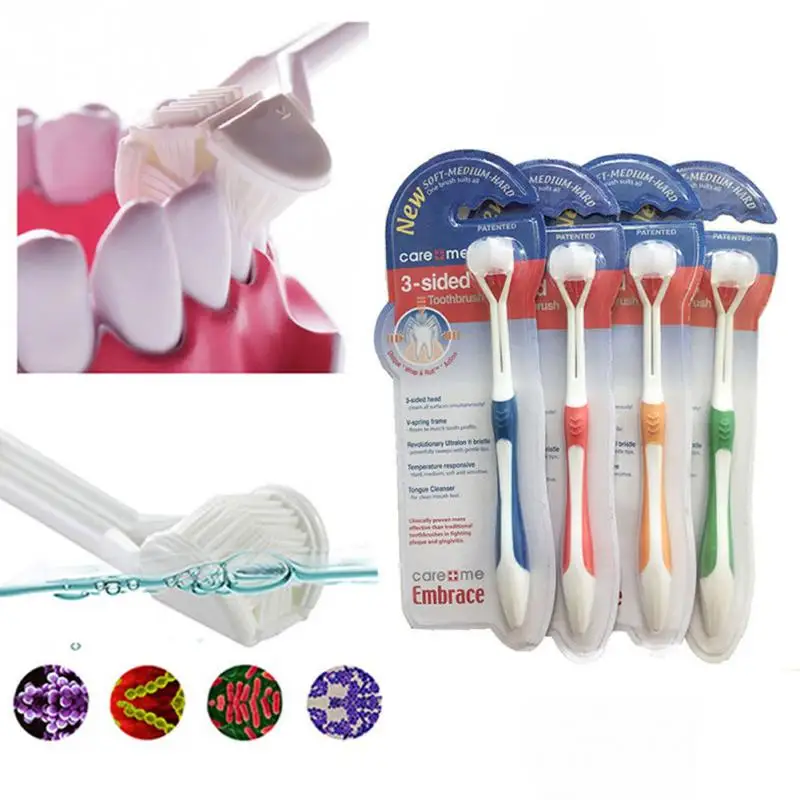 Новые творческие 3-сторонняя силиконовый предохранительный зубная щетка гигиена полости рта Очиститель Стоматологическая зубная щетка для чистки щетки нано Уход за полостью рта