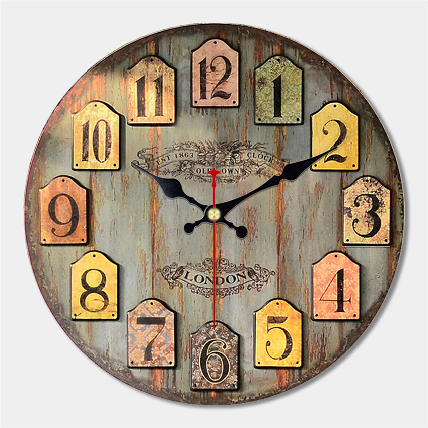 Preise Vintage Gerichte Design Große Wanduhr Kreative Stille Home Cafe Küche Wanduhren Uhren Home Decor Retro Wanduhren Kunst
