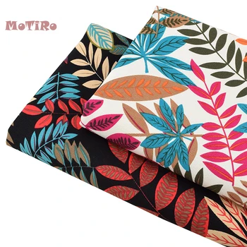 

MoTiRo,Half Meter,Printed Canvas Fabric,Leaves Patterns Series For Handmade/DIY/Quilting/Sewing/Sofa/Cushion/Curtain Material