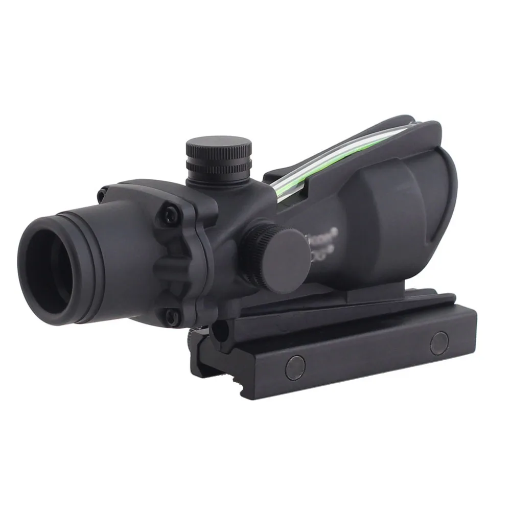 

Hunting Riflescope Acog 4x32 Green Fiber Green Illuminated Scope Tactical Optics sight for Hunting