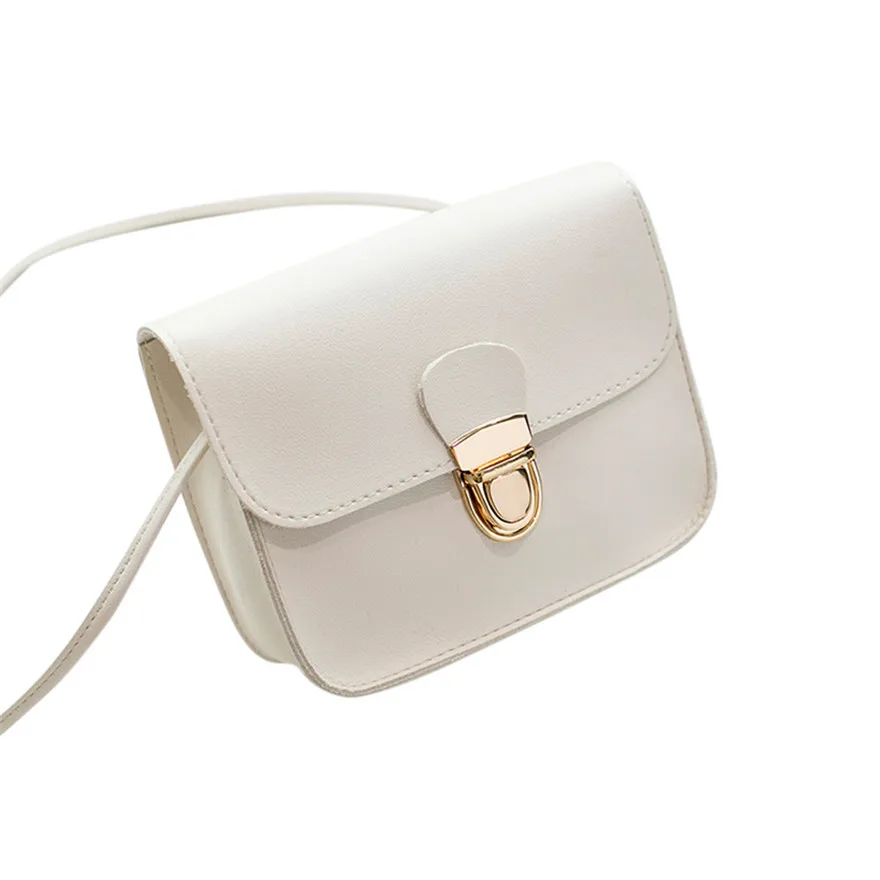 Новое поступление, женская модная однотонная сумка на плечо, сумка-мессенджер на цепочке с блестками, сумка на плечо с застежкой, клатч, сумка для монет, телефонов - Цвет: Белый