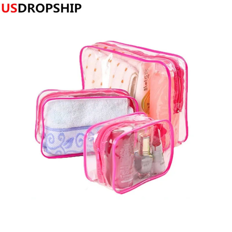 USDROPSHIP Hot 3Pcs/set Waterproof Transparent Women Makeup cosmetic