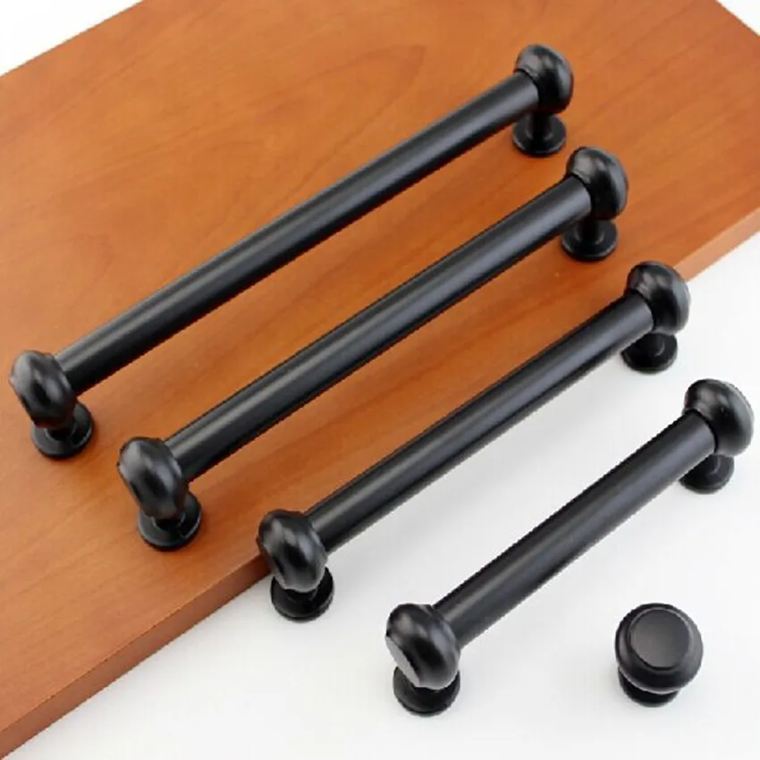black drawer kitchen cabinet dresser cupboard wardrobe door handle128 160 192 224 256mm modern simple furniture