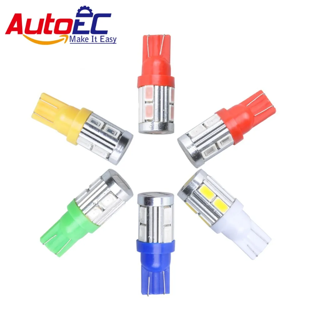 

T10 W5w White 5630 10Led Auto Led 194 168 DC 12v Backup Signal Light Car Light Parking Tail Lights Wedge Lamp