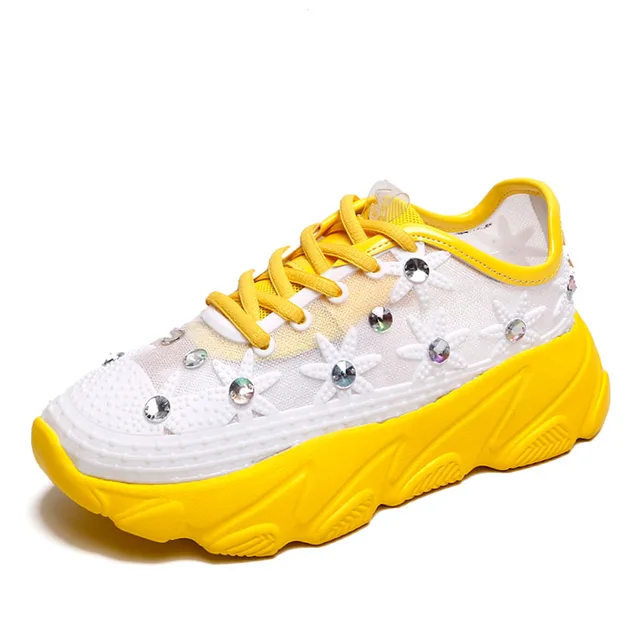 ladies yellow running shoes
