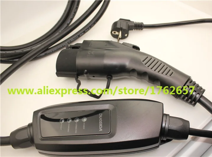  Sae j1772 EVSE input Duosida level 2 ev charger portable 16A schuko plug 5M Type 1 electric car Cha