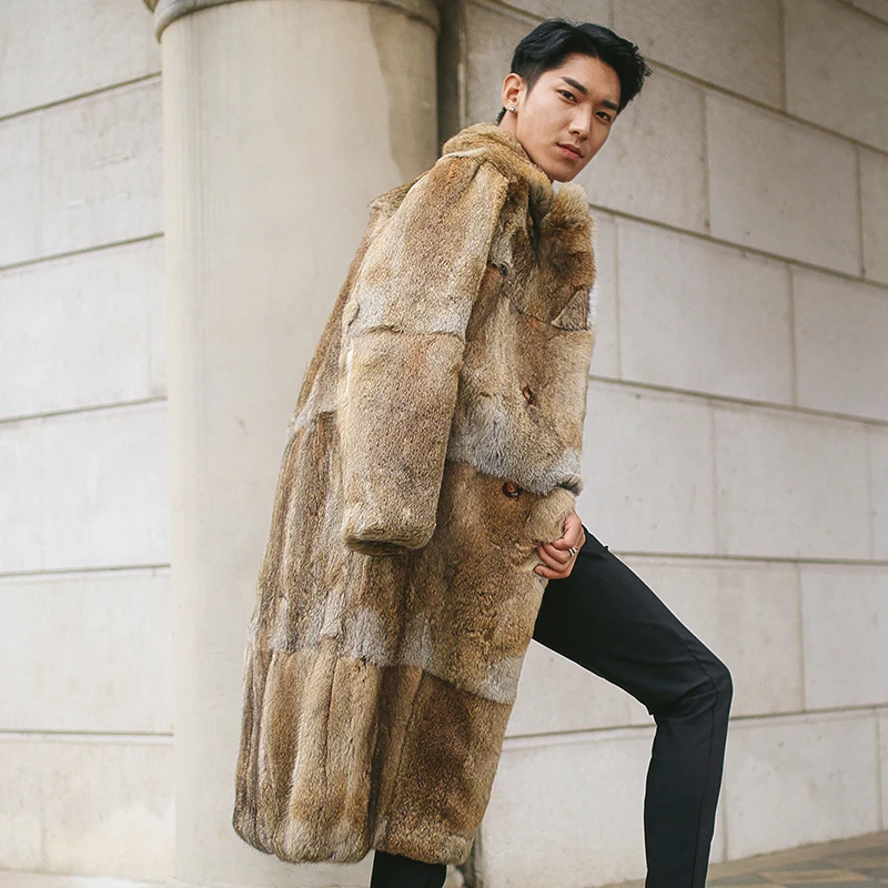 Lapin Pierre Véritable En Fourrure Topfur Rex De Chaud Nouveau Hommes Cm Mode Naturel Couleur 2018 Manteau Veste Pour Longue Cuir 100 f7gyvIbYm6