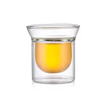 Новое поступление 80 мл элегантная прочная термостойкая двухслойная чашка для чая здоровая прозрачная чашка для питья воды цветочные чайные чашки AA