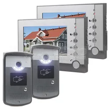 DIYSECUR 2 Cámara 2 Monitor de 7 pulgadas Video de La Puerta Teléfono Entrar ID Desbloqueo de Intercomunicación de Manos Libres LED de Visión Nocturna cámara