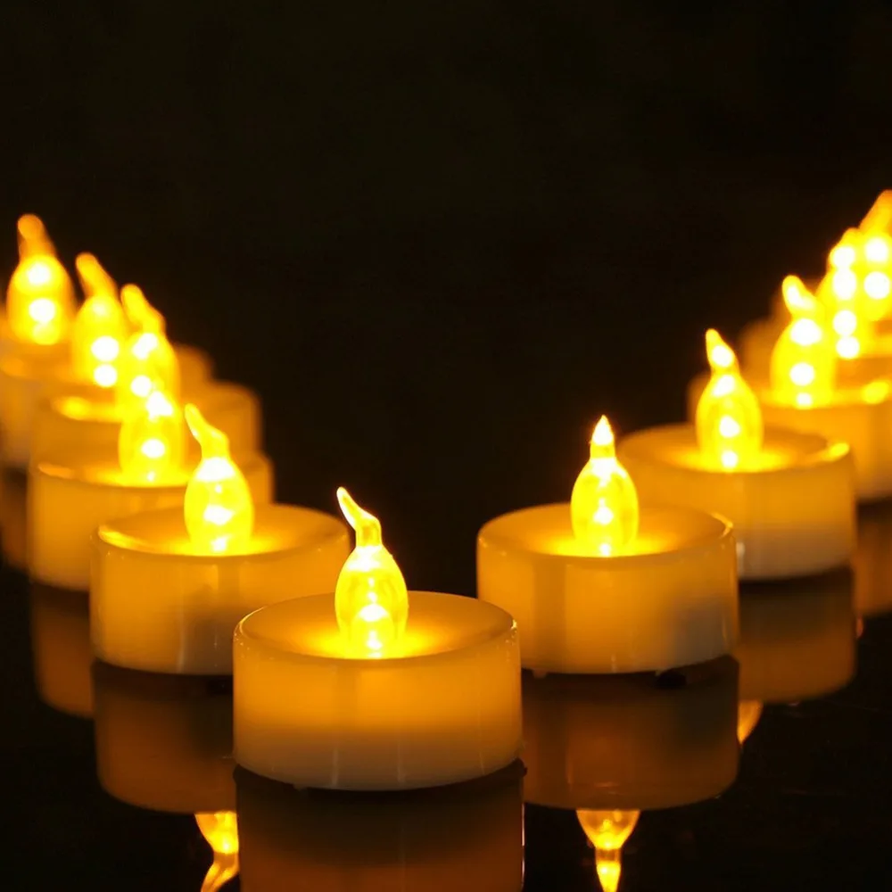

12 or 24 pieces Flickering led bougie battery electric candle light flameless yellow bombillas led wedding decoration church