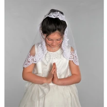 Вуаль для первого причастия для девочек белого цвета и цвета слоновой кости; фатиновая аппликация; свадебная вуаль для девочек; вуаль для свадьбы; Fille velo novia