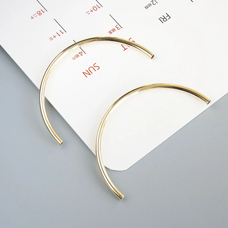 Gold filled Smooth semicircular gold tube bend elbow Beads for making