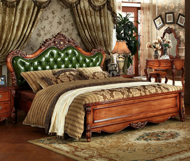 European style solid wood carved bedroom furniture,antique solid wood bedroom furniture, green/brown bedroom furniture European style solid wood carved bedroom furniture,antique solid wood bedroom furniture, green/brown bedroom furniture