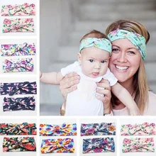 1 комплект для мамы и ребенка головная повязка для новорожденных полотно для фотографирования цветочный принт галстук-бабочка резинки для волос для ребенка и женщины аксессуар для волос
